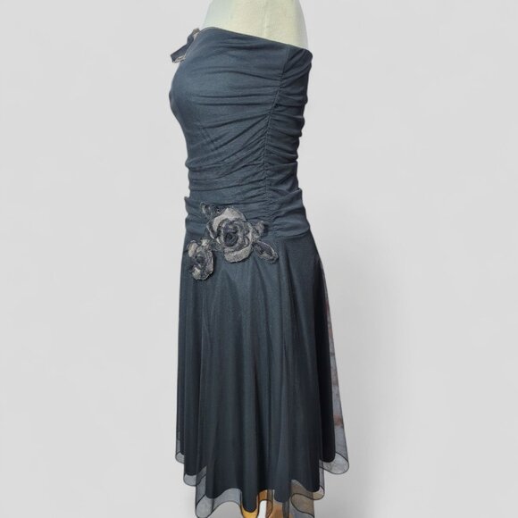 Vintage Womens Dress Small Y2K Strapless Mesh Romantic Gothic Witchy Punk Emo - Picture 12 of 15